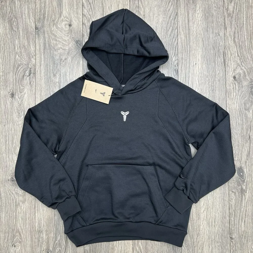 Nike Kobe Hoodie Sz Large Big Kids Black White Therma Fit Pullover $52